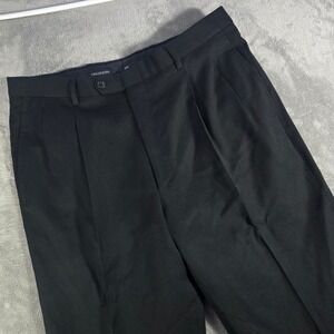 Trussini Dress Pants‎ Pleated Front Black Wool Trousers Mens Size 52